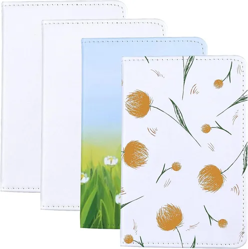Miniatura 2 de 4 piezas DIY sublimación pasaporte titular cubiertas, cuero de PU en blanco transferencia de calor viaje pasaporte libro titular cartera cubierta