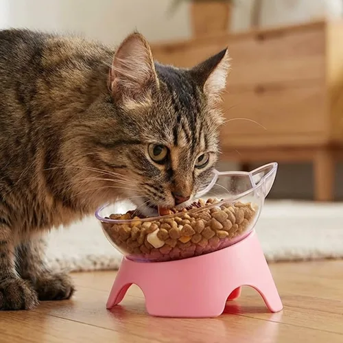 Miniatura 6 de MILIFUN Cuencos elevados de comida para gatos con soporte, platos para gatos para comida o agua, cuenco inclinado, plato para mascotas con soporte