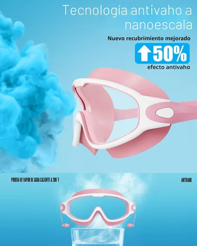 Miniatura 4 de Aegend - Nuevas gafas de natación de visión amplia para adultos, con protección antiniebla/UV, sin fugas, con tapones para los oídos para hombres