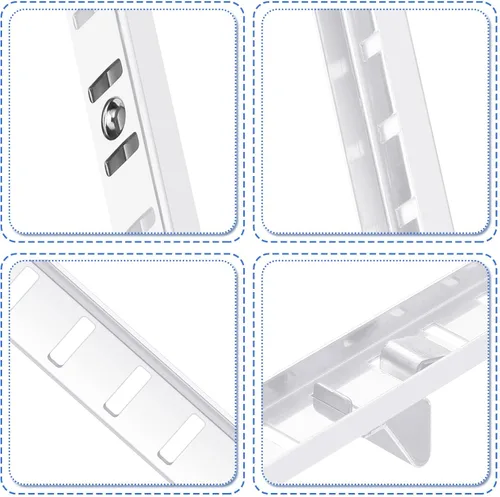 Miniatura 3 de Yaocom 6 piezas de 36 pulgadas para estantes de metal para montaje en mortaja, tiras de pilastra ajustables para sistema de estantería de pared