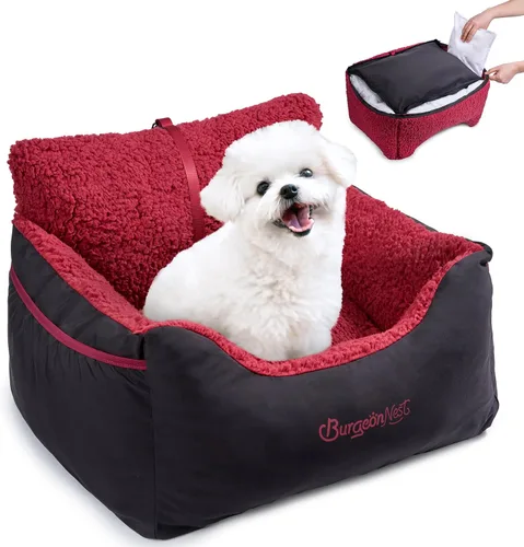 Miniatura 17 de BurgeonNest Asiento de coche para perros pequeños, totalmente desmontable y lavable, asientos para gatos menores de 25 libras, asientos suaves
