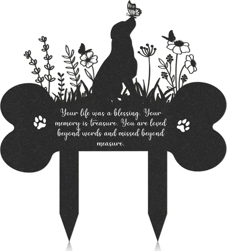 Miniatura 8 de Rngmsi Marcadores de tumba para mascotas, placa conmemorativa de metal para gatos, estacas de cementerio impermeables, lápida para mascotas