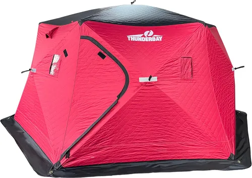 Miniatura 9 de THUNDERBAY Ice Cube Series Pop-Up Hub-Style Ice Fishing Shelter, 68-112 Square Feet of Fishable Area, Portable 6-8 Person Ice Shanty