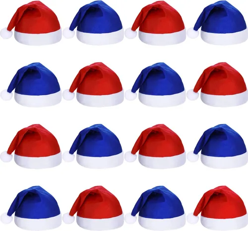 Miniatura 9 de SATINIOR 16 Piezas de Sombrero de Navidad a Granel, Sombreros de Papá Noel de Tela No Tejida para Navidad, Sombreros para Adultos, Decoraciones