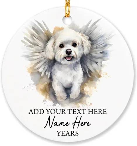 Miniatura 15 de Airedale Terrier - Adorno personalizado de alas de ángel para perro, regalo de pérdida de condolencias de mascotas, adorno de Navidad conmemorativo