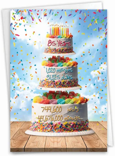 Miniatura 12 de NobleWorks - Tarjeta de feliz cumpleaños número 85 divertida - Celebración de 85 años, tarjeta de humor de hito para abuelos, padres - Ecuación