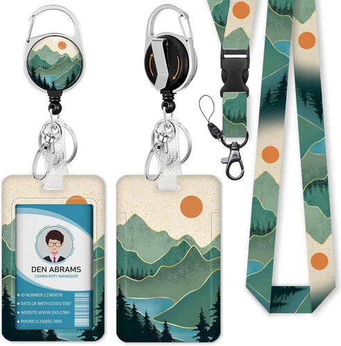 Miniatura 20 de Piefly Cordones para Insignias de Identificación, Portainsignias Positivo con Clip de Carrete Retráctil, Cordón con Tarjeta de Cita Inspiracional