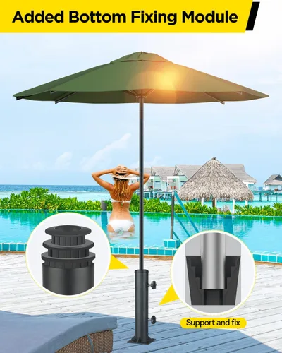 Miniatura 3 de Base de soporte para sombrilla de patio, soporte reforzado y resistente para sombrilla para exteriores y abrazadera en cubiertas, soporte