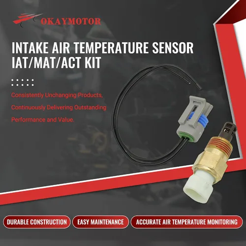 Miniatura 4 de OKAY MOTOR Sensor de temperatura del aire de admisión IAT/MAT/ACT Kit para 1985-2009 Buick Cadillac Chevy GMC Oldsmobile Pontiac 1.8L 2.0L 25036751