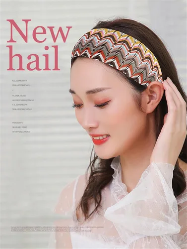 Miniatura 2 de Bincout Meerore Diademas para mujer, bohemias, elásticas, huecas, con diamantes de imitación, para niñas, turbante cruzado, liso, para yoga, (051#07)