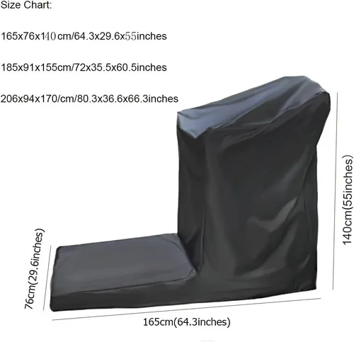 Miniatura 6 de FLR Cubiertas para cinta de correr negra, a prueba de polvo, impermeable, cubierta protectora ligera y resistente para cinta de correr en interiores