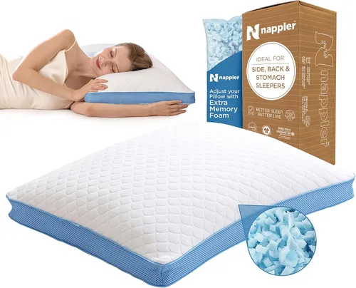 Miniatura 13 de Nappler Almohada Refrescante para Personas que Duermen con Calor – Juego de 2 Almohadas de Cama Tamaño King Premium – Espuma Viscoelástica Triturada