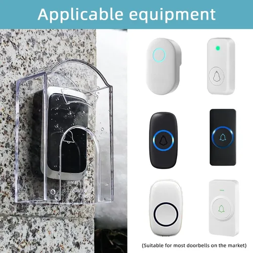 Miniatura 3 de Cubierta impermeable de botón para timbre de puerta para exterior, cubierta de lluvia para timbre, resistente a la intemperie, para interruptor
