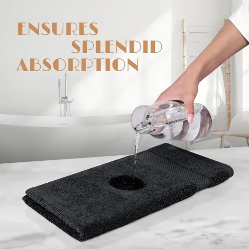 Miniatura 5 de White Classic Toallas de mano negras para baño, paquete de 6, toallas de mano de algodón a granel para gimnasio, cocina y spa, 16 x 27 pulgadas