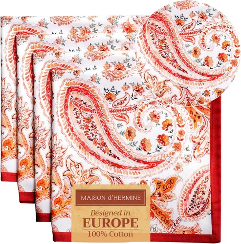 Miniatura 83 de Maison d' Hermine Happy Florals - Juego de 4 servilletas 100% algodón suave y cómodo perfectas para cenas familiares, bodas, fiestas de cóctel, 063
