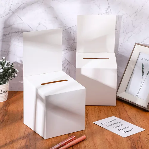 Miniatura 5 de Spakon 18 urnas de cartón con ranuras para sugerencias con cabecera, cajas de donación para recaudación de fondos, recolección de tarjetas de visita