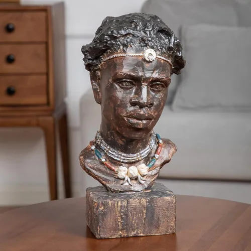 Miniatura 2 de Leekung Estatuas de hombres africanos & Paquete de estatuas de mujeres africanas