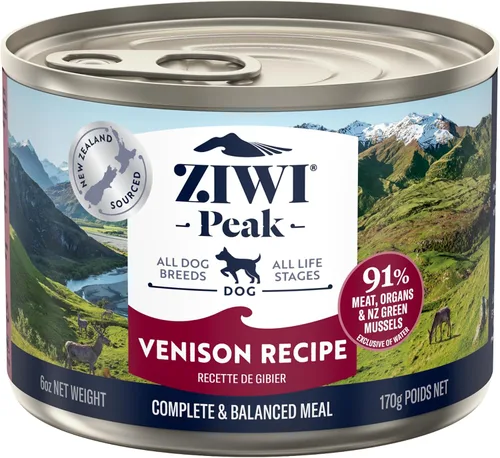 ZIWI Peak - Alimento húmedo enlatado para perros, totalmente natural, alto en proteínas, sin granos, ingredientes limitados, con superalimentos