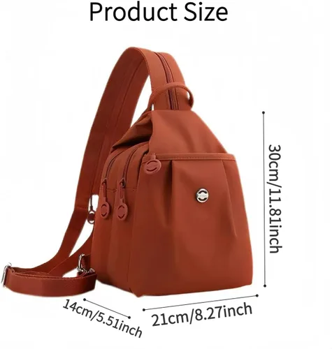 Miniatura 5 de Bolsa de viaje impermeable de 2 vías, mochila convertible, bolsa de trabajo antirrobo para mujer, 11.8x8.3x5.5 in, Azul, Grande, Minimalista