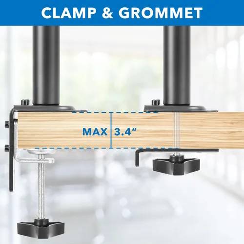 Miniatura 9 de Mount-It! Soporte de escritorio para laptop, brazo ergonómico totalmente ajustable para laptop con bandeja ventilada, gestión de cables, abrazadera