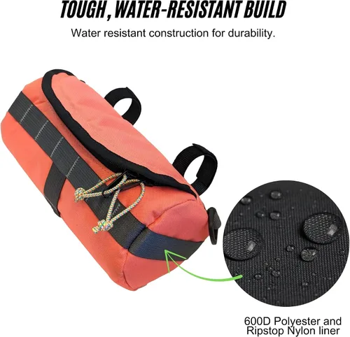 Miniatura 7 de Bolsa para manillar (Bikeday Cake) Capacidad de 2 litros Amplia bolsa para bicicleta con 2 correas de hebilla extra largas y 1 correa de gancho