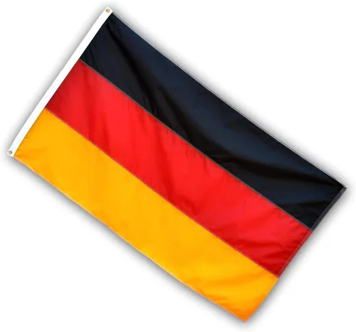 US Flag Factory Bandera alemana de Alemania de 2 x 3 pies (rayas cosidas, cabecera y ojales) – Nylon SolarMax para exteriores, 100% fabricada en