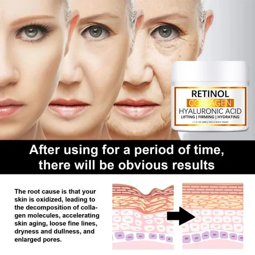 Miniatura 3 de Crema para Manchas Oscuras en La Cara, Crema para Arrugas, 1.76 oz de proteína de colágeno retinol y ácido hialurónico Crema hidratante facial