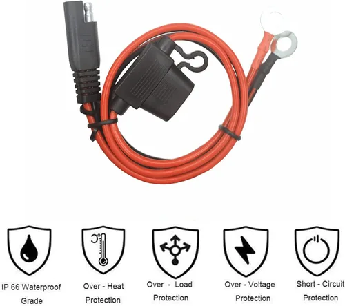 Miniatura 7 de Cable de terminal de anillo tórico – Conector SAE de 2 pies, enchufe SAE a cable de cargador de batería, adaptador de extensión de arnés de terminal