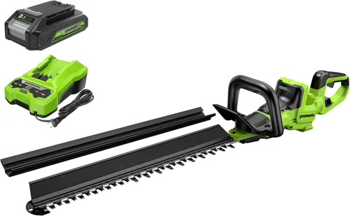 Miniatura 13 de Greenworks Cortasetos de corte láser inalámbrico de 24 V y 22 pulgadas, batería USB de 4.0 Ah y cargador incluidos