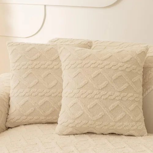 Miniatura 18 de vctops Fundas de sofá de jacquard geométrico de lujo para sofá de granja, funda neutra antideslizante para sofá seccional, funda suave y cálida