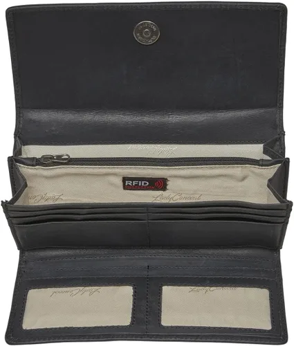 Miniatura 3 de Lady Conceal Hope RFID - Cartera de cuero con cordones, Negro -, Cartera triple plegable