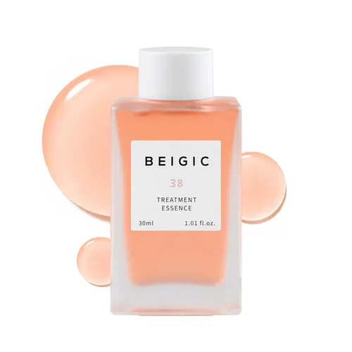 BEIGIC Treatment Essence - Esencia facial hidratante para una textura de piel radiante y suave con péptidos veganos y niacinamida para piel de
