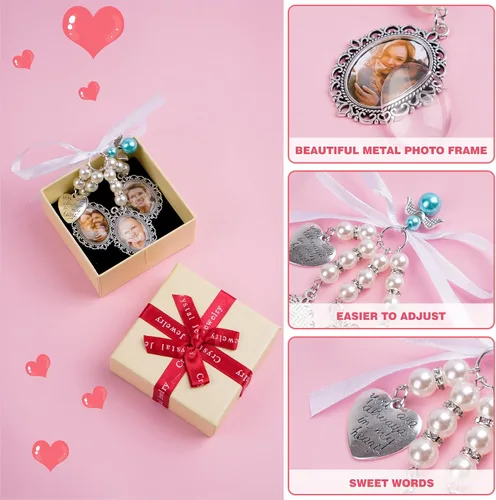 Miniatura 3 de Wedding Bouquet Photo Charms Bridal Lacy Oval Bridal Charm You are Always in My Heart DIY Bouquet Picture Charm