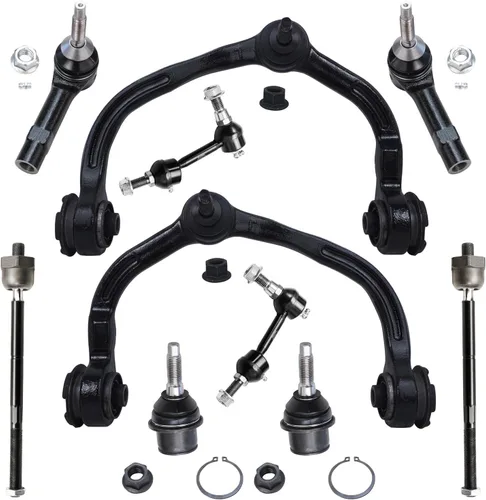 Miniatura 101 de Detroit Axle - Kit de suspensión frontal de 10 piezas para Jeep 2002-2004 Liberty, 2 brazos de control superiores con rótula 2 rótulas inferiores, 4