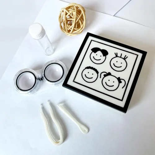 Miniatura 2 de Estuche para lentes de contacto, tamaño de viaje, estuche de contacto ocular con espejo, botella de solución, kit de herramientas de extracción