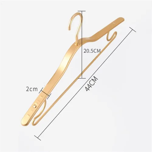 Miniatura 2 de 5pcs Metal Clothing Hanger Aluminum Alloy Thicken Winter Coat Hanging Rack Space Saver Storage Clothes Hangers(Champagne)
