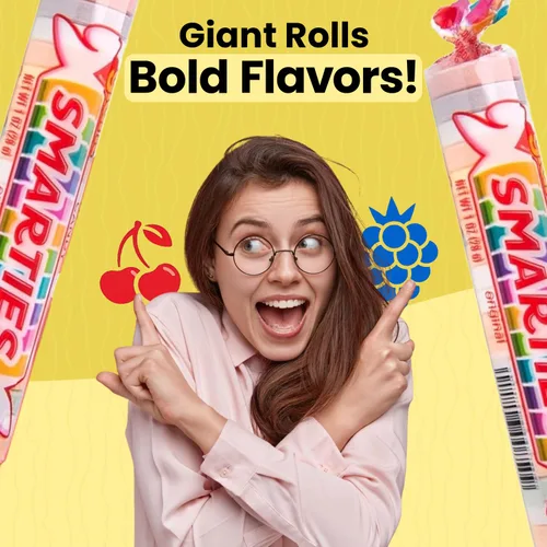 Miniatura 2 de Smarties Paquete variado de caramelos – Caja gigante de rollos (34 onzas, 36 rollos) + bolsa de clavijas de 5 onzas – Sin gluten y veganos, sin maní