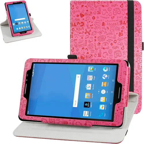 Miniatura 9 de AT&T Trek 2 HD - Funda giratoria (modelo 6461A), soporte giratorio de 360 grados con bonita cubierta para tableta Android ZTE Trek 2 HD K88/ZPad 8