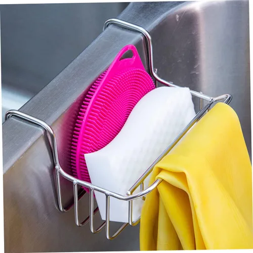 Miniatura 4 de SHOWERORO Escurridor de fregadero, cesta colgante, paño de cocina, colgador de paños de cocina, escurridor de platos, cesta de drenaje