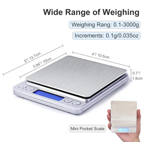 Miniatura 3 de Báscula digital de alimentos de 105.82 oz/0.00 oz oz gramos y onzas, báscula de cocina para cocinar hornear con retroiluminación pantalla LCD, tare