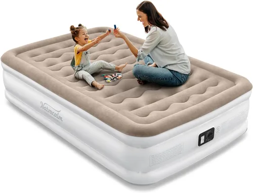 Miniatura 10 de NatraCalm Colchón de aire Queen con bomba integrada, colchón inflable mejorado para el hogar y cama de invitados temporal, cama de aire cómoda