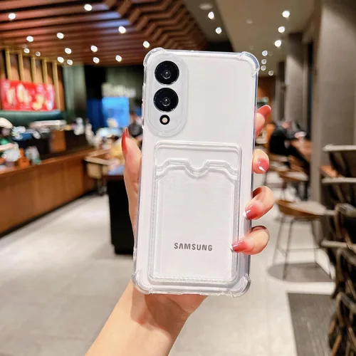 Miniatura 78 de Tuokiou Funda para Samsung Galaxy A14 5G, Fundas Protectoras Transparentes con Ranura para Tarjetas, Funda Cartera de TPU Suave Ajustada Resistente