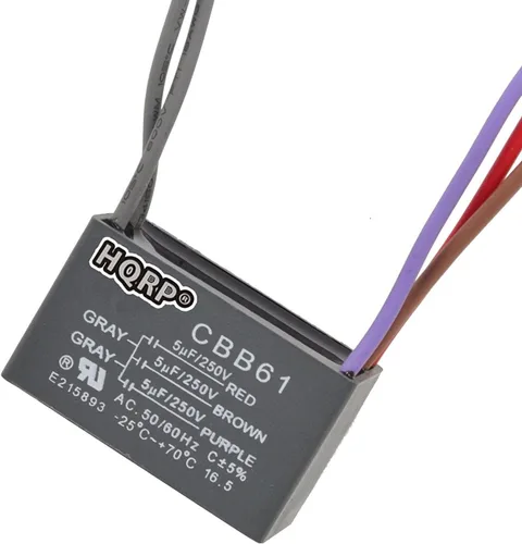 Miniatura 22 de HQRP Condensador compatible con ventilador de techo Hampton Bay 4.5uf+5uf+6uf 4-Wire CBB61