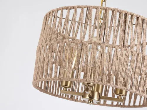Miniatura 5 de Luminaria de lámpara colgante grande estilo bohemio costero de 4 luces que se enchufa con cadena ajustable, interruptor regulable, lámpara colgante
