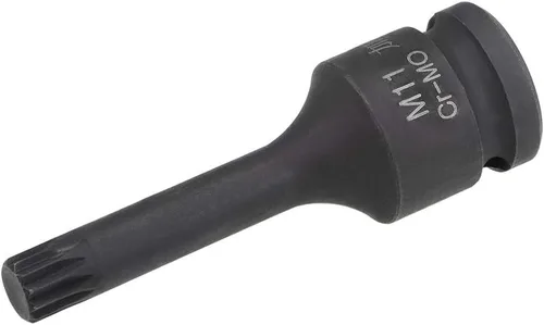 Miniatura 10 de uxcell 1/2" Drive x M14 (0.551 in) Impact Triple Square Spline Bit Socket, métrico 3" longitud, uso de acero CR-MO con destornilladores de impacto