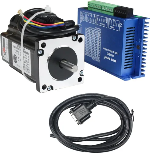 RATTMMOTOR Nema24 3N.m Motor paso a paso de bucle cerrado 3.465 in 5A, controlador de motor híbrido 2HSS60 24-50V DC, 2.362x2.362x3.465 in 3NM servo