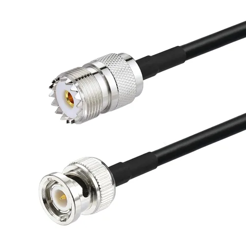 Miniatura 4 de Eightwood Adaptador de antena UHF hembra SO239 a macho BNC Cable puente RG58 de 1,6 pies para radio CB portátil, radio aficionado, radio ham