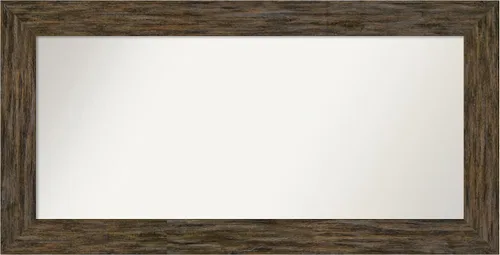 Miniatura 72 de Amanti Art Espejo personalizado, espejo de baño marrón Fencepost, espejo de pared o espejo de tocador de baño sobre el fregadero (27 x 27 pulgadas)