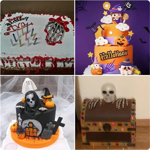 Miniatura 9 de Zixiang Moldes de silicona para Halloween, manos de esqueleto, para decoración de pasteles, pasta de goma de chocolate, arcilla polimérica