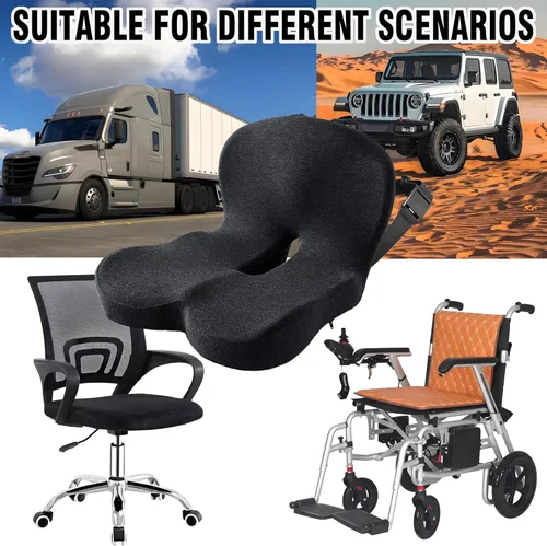 Miniatura 5 de Cojín de asiento de espuma viscoelástica para conductores de camiones, sillas de oficina, asientos de automóvil, almohada de alivio de ciática